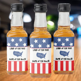 Red White & Blue Patriotic USA American Flagga Spritflaskor Etikett
