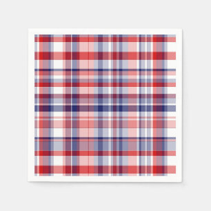 Red, White, Blue Preppy Madras Play Pappersservett