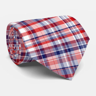 Red, White, Blue Preppy Madras Play Slips