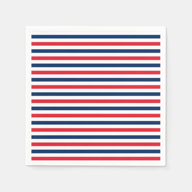 Red White & Blue Roligt Patriotic Freedom Firande Pappersservett (Framsidan)