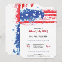 Red White & Blue Splatter American Flagga