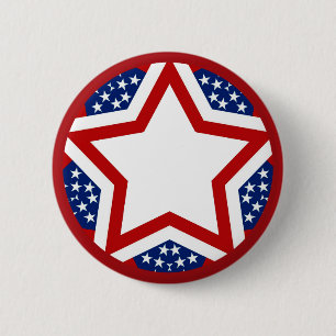 Red White & Blue Star Design för att lägga till te Knapp
