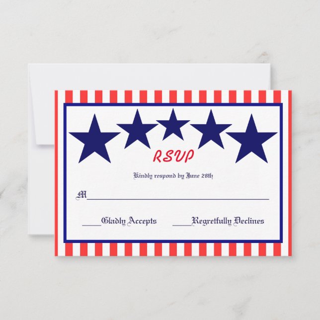 Red White & Blue Star - OSA kort (Framsida)