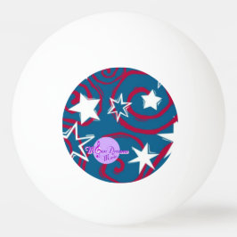 Red White & Blue Stars Ping Pong Boll