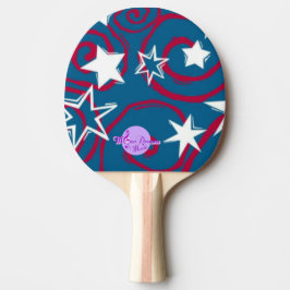 Red White & Blue Stars Ping Pong Paddle Pingisracket