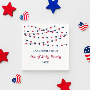 Red, White & Blue String Ljus 4:e juli Party Pappersservett