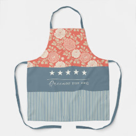 Red White Blue Stripe Block Print Stars