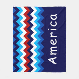 Red White Blue Zigzag Custom Medium Fleece Blanket