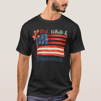 Red White Blueberries American Flag PNG Blueberry  T Shirt
