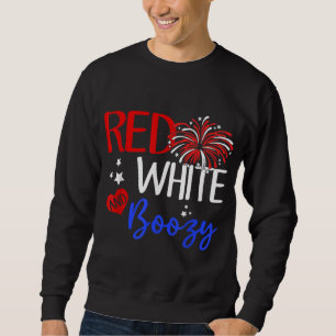 Red White & Boozy 4:e juli, USA Jesus Patriotic Lång Ärmad Tröja