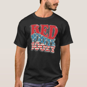 Red White Boozy America Retro 4:e juli 1981 T Shirt