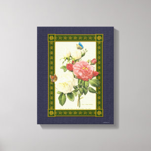 Red White Botanical Ro Wrapped Canvas