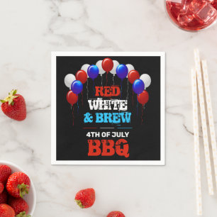 Red White & Brew 4:e juli BBQ Party Pappersservett