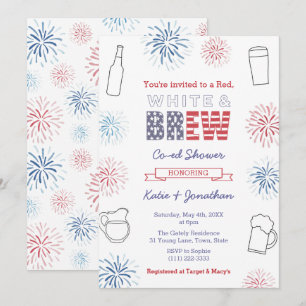 Red White & Brew Par Möhippa Party Inbjudningar