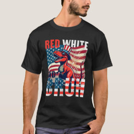 Red White Bruh Dinosaur Funny USA 4:e juli T Shirt