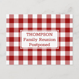 Red White Buffalo Check Postponed Family Reunion Meddelande Vykort