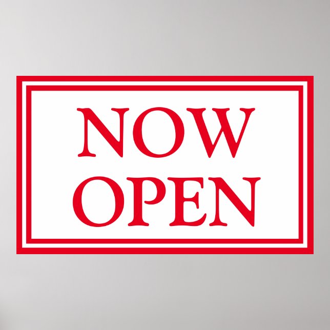 Red White Business Now Open Poster (Framsidan)