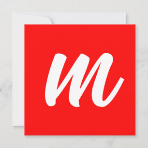 Red White Calligraphy Monogram Initial Brev