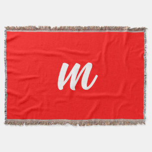Red White Calligraphy Monogram Initial Brev Filt