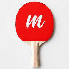Red White Calligraphy Monogram Initial Brev Pingisracket