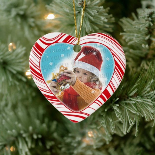 Red & White Candy cane Anpassningsbar jul Ornament (Träd)