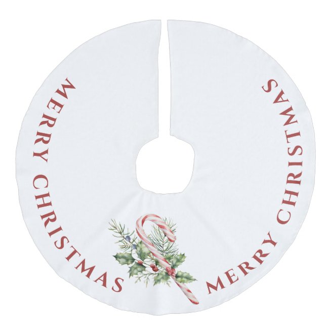 Red & White Candy cane, God jul Julgransmatta Fusklinne (Framsidan)