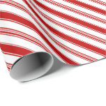 Red & White Candy cane Rand (stor ) Presentpapper<br><div class="desc">Allt som är inslaget i candy cane rand kommer att vara tillgängligt vid jul. Den här designen har klassiskt rött och vitt rand.</div>