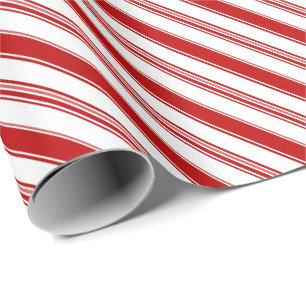 Red & White Candy cane Rand (stor ) Presentpapper