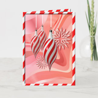 RED & WHITE CANDY RAND by SHARON SHARPE Helgkort