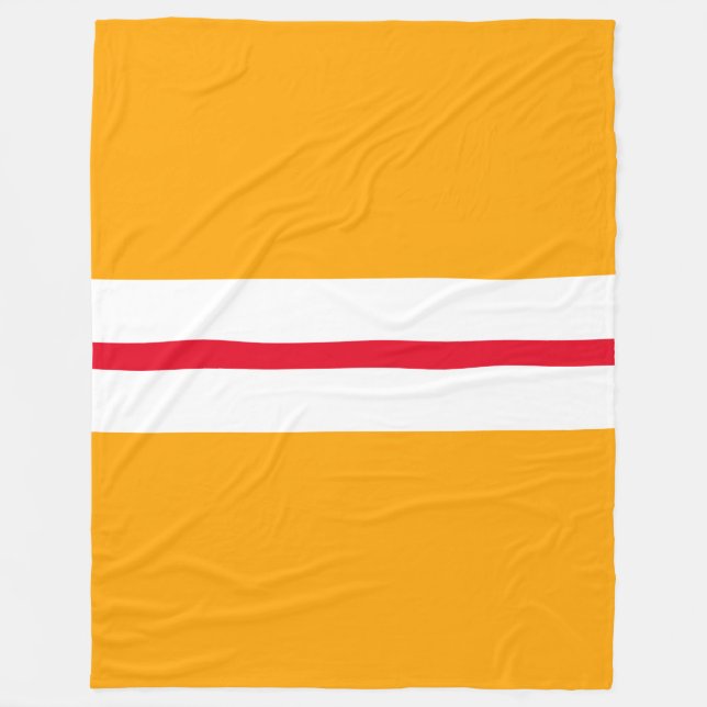 Red White Center Tävla Gult med fetstil Rand Fleecefilt (Framsidan)