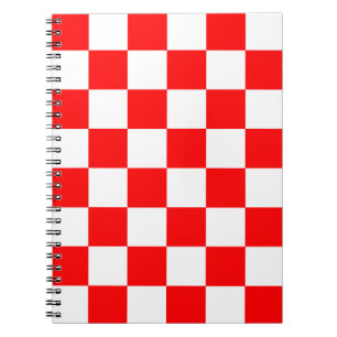 Red White Checkated Mönster Anteckningsbok