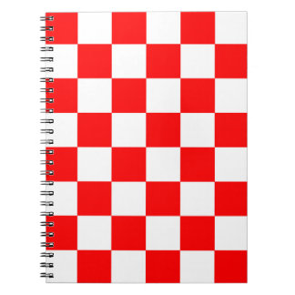 Red White Checkated Mönster Anteckningsbok