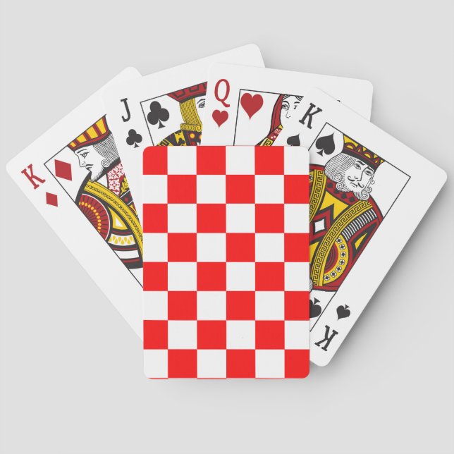 Red White Checkated Mönster Casinokort (Baksidan)
