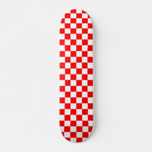 Red White Checkated Mönster Mini Skateboard Bräda 18,5 Cm