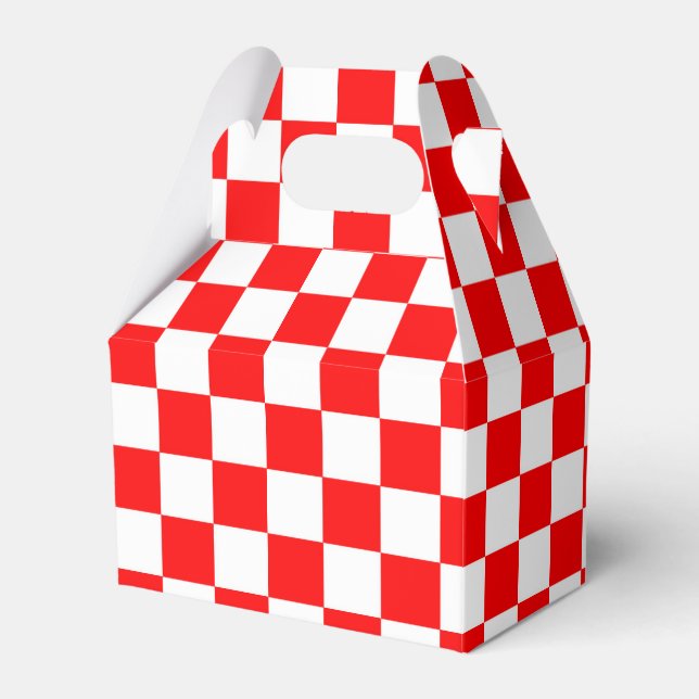 Red White Checkated Mönster Presentaskar (Framsidan Sidan)