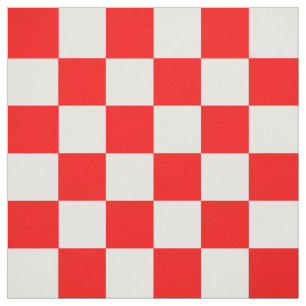 Red White Checkated Mönster Tyg