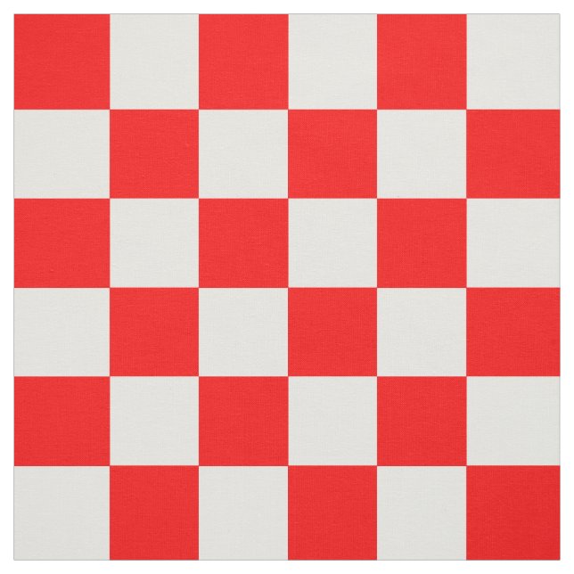 Red White Checkated Mönster Tyg (Provkarta)