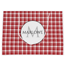 Red White Checks Play Monogram