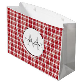 Red White Checks Play Monogram