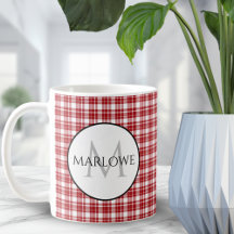Red White Checks Play Monogram