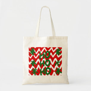 Red White Chevron Ho Ho Ho jul Mönster Tygkasse