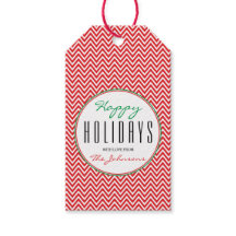 Red & White Chevron Personlig Julafton Photo