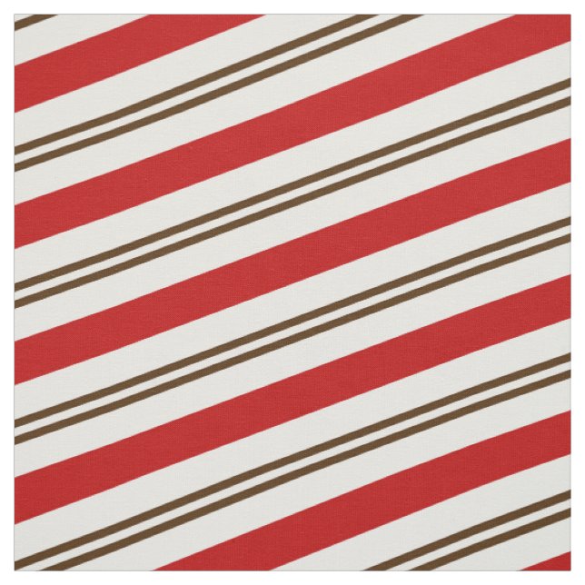 Red White & Chocolate Brown Candy cane Rand Tyg (Provkarta)