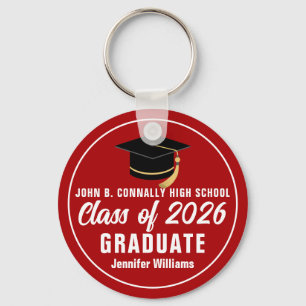 Red White Class of 2023 Personlig Student Gift Nyckelring