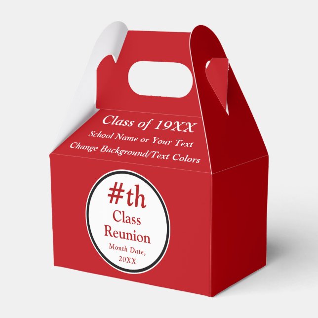 Red, White, Class Reunion Gift Bag Ideas, Reunion Presentaskar (Framsidan Sidan)