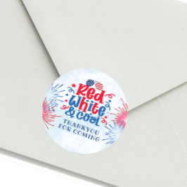 Red White & Coola Tack Party Sticker Runt Klistermärke