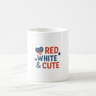 Red, White & Cute - Patriotic Baby design med Sta Kaffemugg