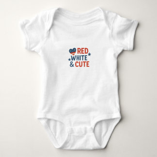 Red, White & Cute - Patriotic Baby design med Sta T Shirt