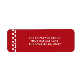 Red White Decorative-julen Helgdag Adress Returadress Etikett