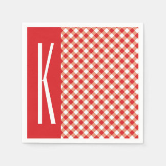 Red & White Diagonal Gingham. Pappersservett